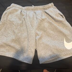 Nike Athletic Shorts in Gray with White Logo